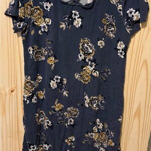 Maurices Navy and Gold Floral Midi Dress